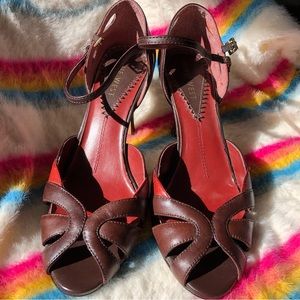 NINE WEST Lorelles (Leather) Open toe heels
